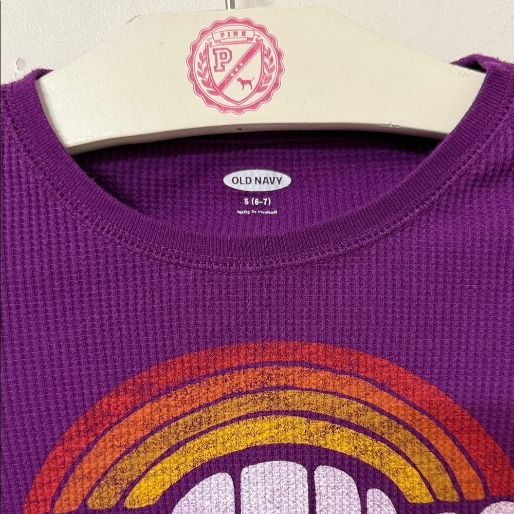 Old Navy Kids Long Sleeve Tee in Purple with Graphic 2019